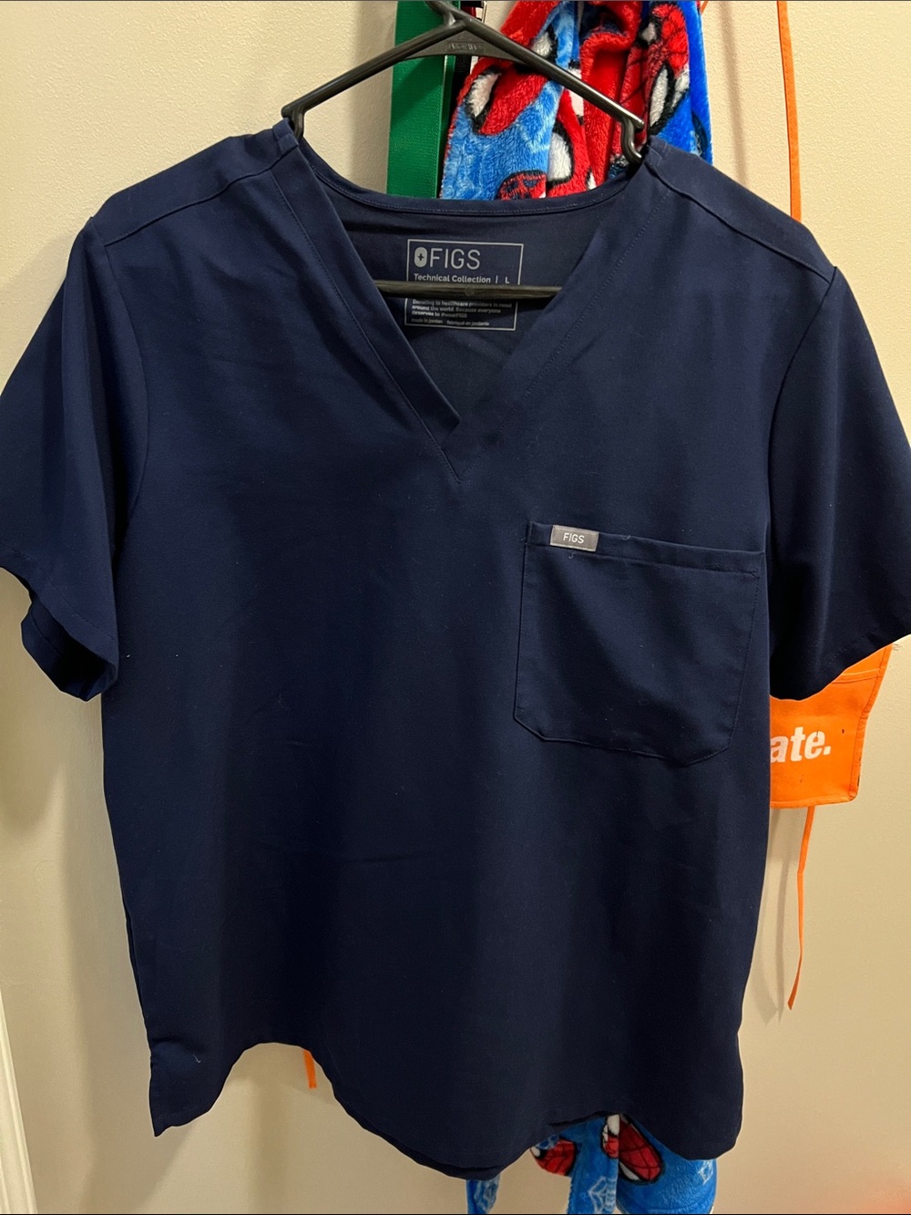 Figs Navy V-Neck Medical Scrub Top and Pants